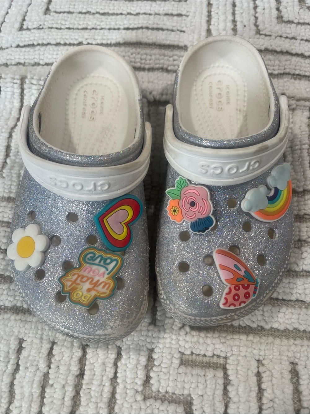 CROCS Kids' Glitter Clogs with Colorful Jibbitz